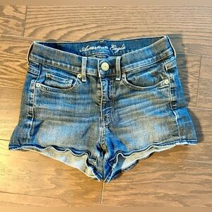 American Eagle Outfitters Distressed Blue Denim Cutoff Shorts